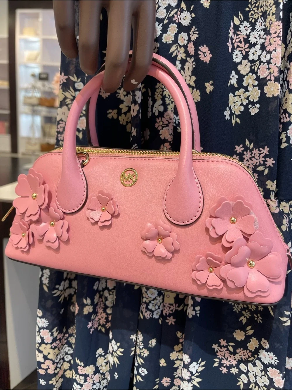 MICHAEL KORS Petra Small Floral Embellished Crossbody Bag Carnation  NWT